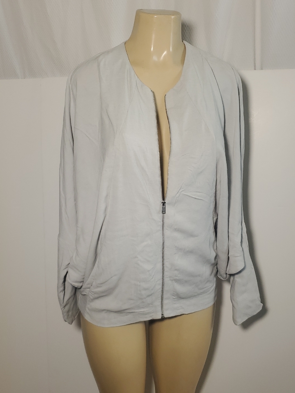 COS Women's Lightweight Track Jacket Light Gray Zip-Front Size 6